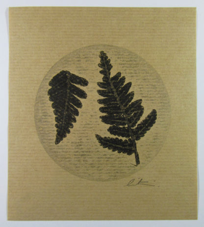 Product Fern Mono Print black and white on brown paper