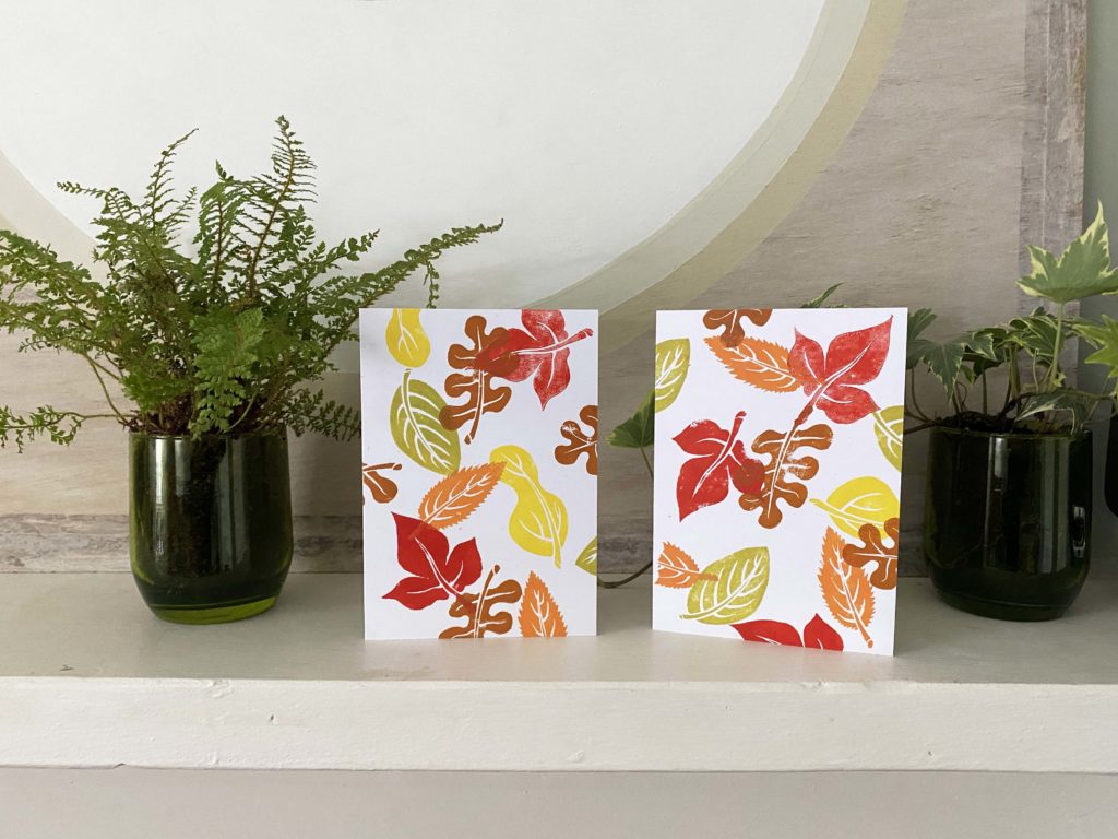 Hand-Printed Leaf Cards - Quint's Prints
