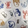 hand original print greetings card mythical creature beast alphabet lino