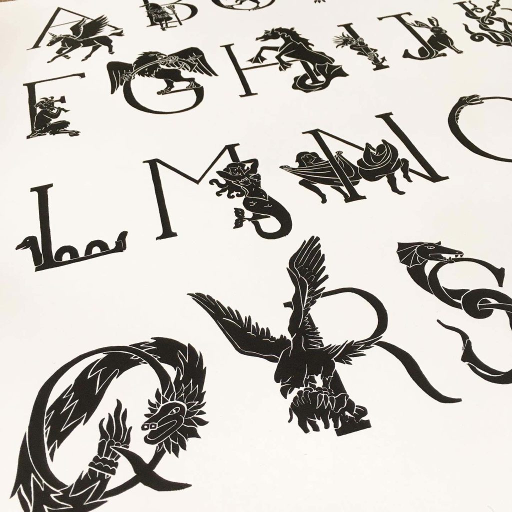 Mythical Creature Alphabet Poster - Quint's Prints